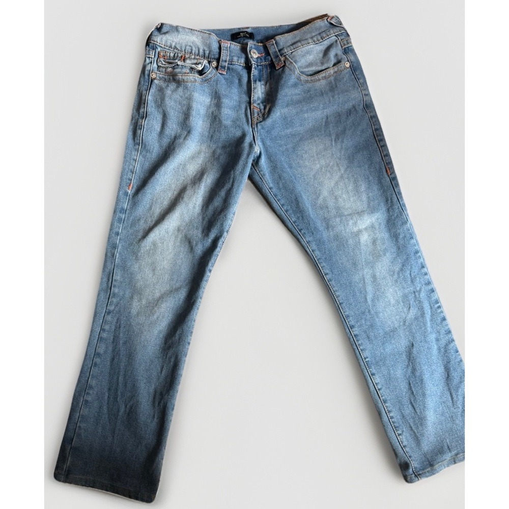 True Religion Ricky Big T Jeans 32 Blue Flap Pocket Relaxed Straight - Picture 2 of 8